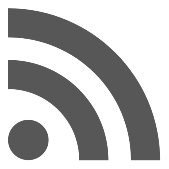 Grafik: RSS-Symbol © Stadtverwaltung Erfurt Funkwellenartige Grafik bestehend aus einem Punkt und zwei gebogenen Linien